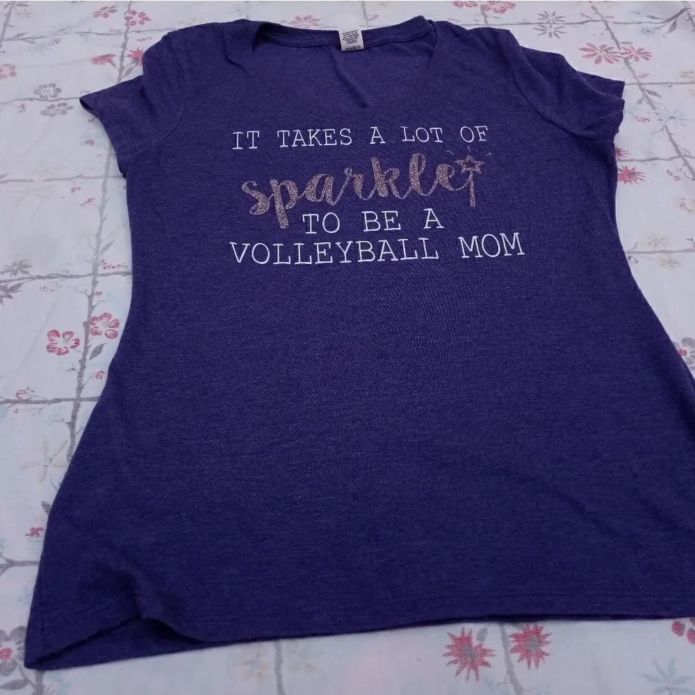 District made Short sleeve V- neck Violet Women's